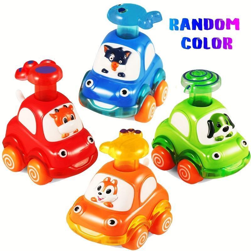 Animal Car Toys, Transparent Animal Cart, Press and Go Cars, Encourage Youngsters Crawling and Chasing, Toy Set, Perfect Gift for Youngsters, Random Color 4