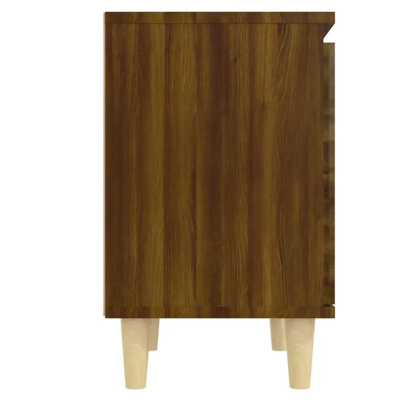 Bed Cabinets with Solid Wood Legs 2 pcs Brown Oak 40x30x50 cm 7