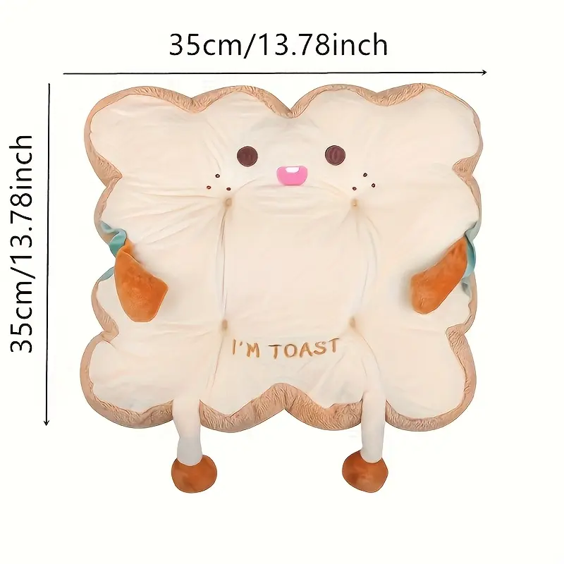 HGS     1pc Cartoon Toast Seat & Back Cushion – Comfy Washable Pillow for Chair, Car, or Home Use 3