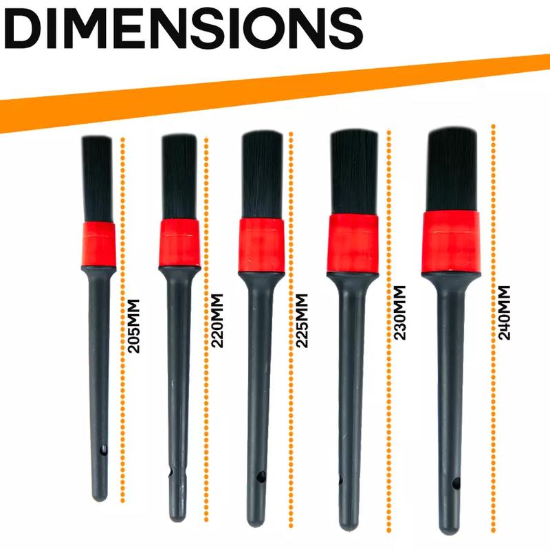 5PCS Car Detailing Brush Set for Wheels, Engine Emblems, Air Vents - Perfect for Cleaning Hard-to-Reach Areas 1