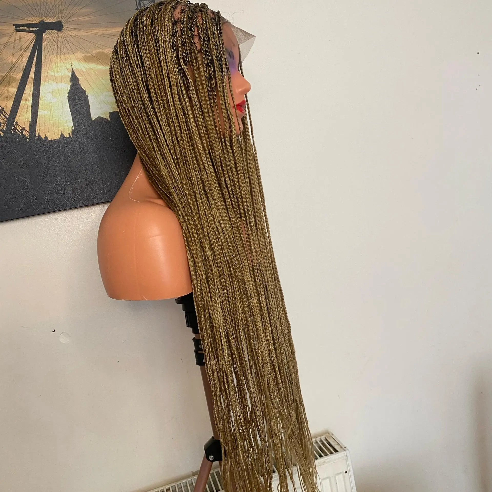 LONG KNOTLESS BRAIDS IN WIG, WITH FULL LACE CLOSURE