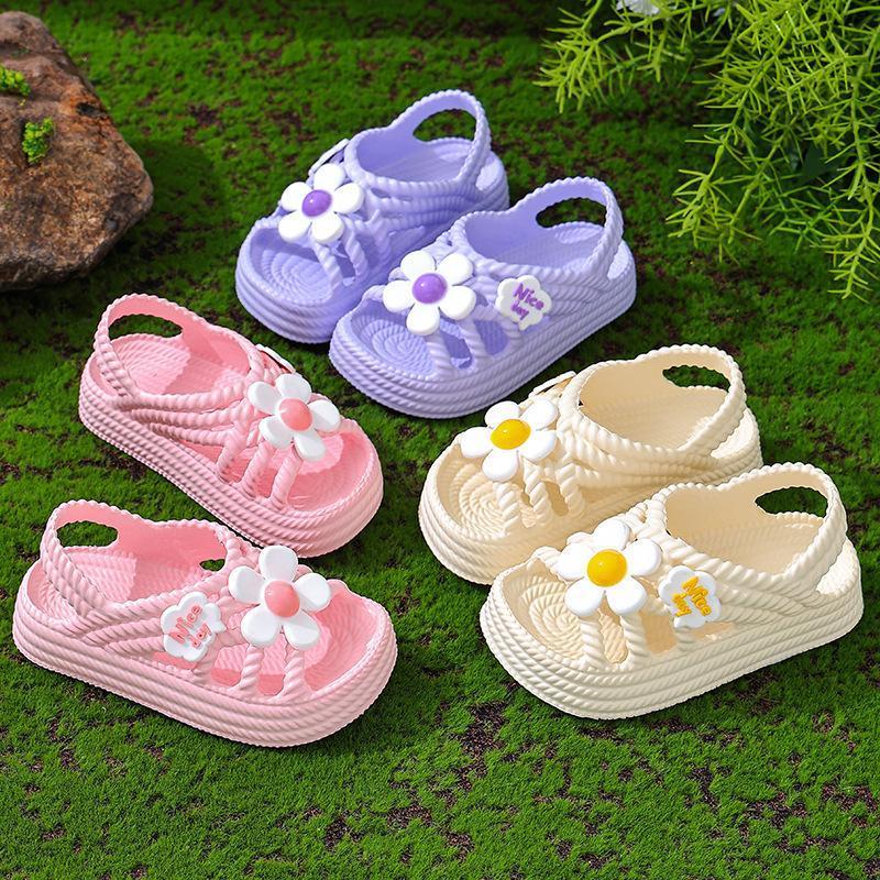 New Fashionable Cute Flower Princess Shoes for Girls, Versatile and Comfortable Beach Sandals 2