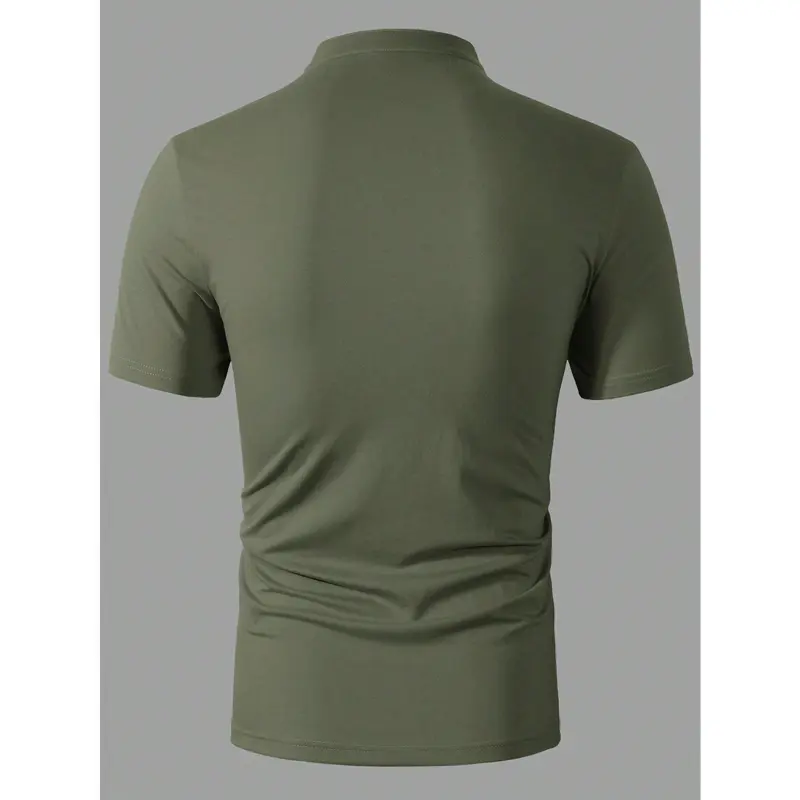Manfinity Homme Men's Solid Color Short Sleeve Casual Work Polo Shirt, Summer Menswear Top 1
