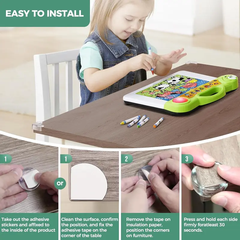 Corner Protectors for Baby Pack of 12, Thick Table Furniture Edge Protectors for Kids with Strong Adhesion, Corner Guard & Edge Safety Bumpers Clear - 6 R and 6 L 6