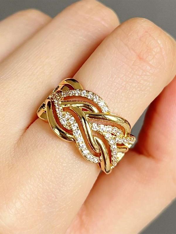 1pc Glamorous Cubic Zirconia Ring For Women For Valentine's Day Gift Wedding Jewelry,Mom,Mother,Mother's Day,Gift 2