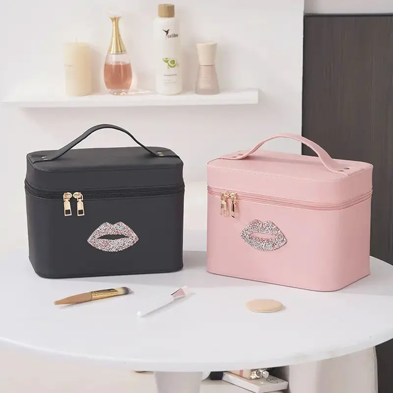 Cute Travel Makeup Bag Cosmetic Organizer Make up Case with Led Light Mirror UK~ 0