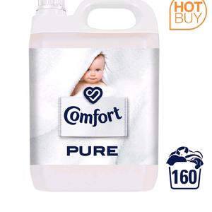 Comfort Pure Fabric Conditioner Softener 5L XXL Mega Pack 160 Washes Motion Activated Fragrance Long Lasting Freshness Eco Friendly Detergent Burst Household