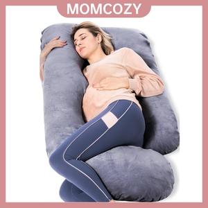 Momcozy Pregnancy Pillows for Sleeping, U Shaped Full Body Maternity Pillow with Removable Cover - Provides Comfort to Back, Legs, Belly, and Hips for Pregnant Women, 57 Inch Pregnancy Pillow for Women, Grey