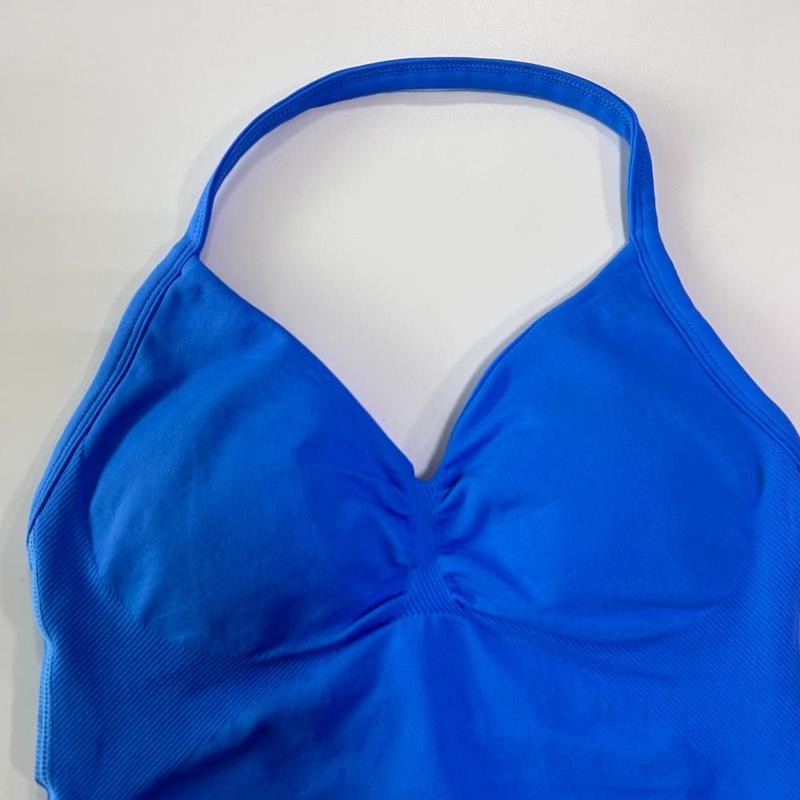 Product Introduction of 2Pcs  Gym Set Women Backless Tank Tops High Waist Scrunch Seamless Shorts Gym Suit Fitness Clothes Activewear Workout Sets 16