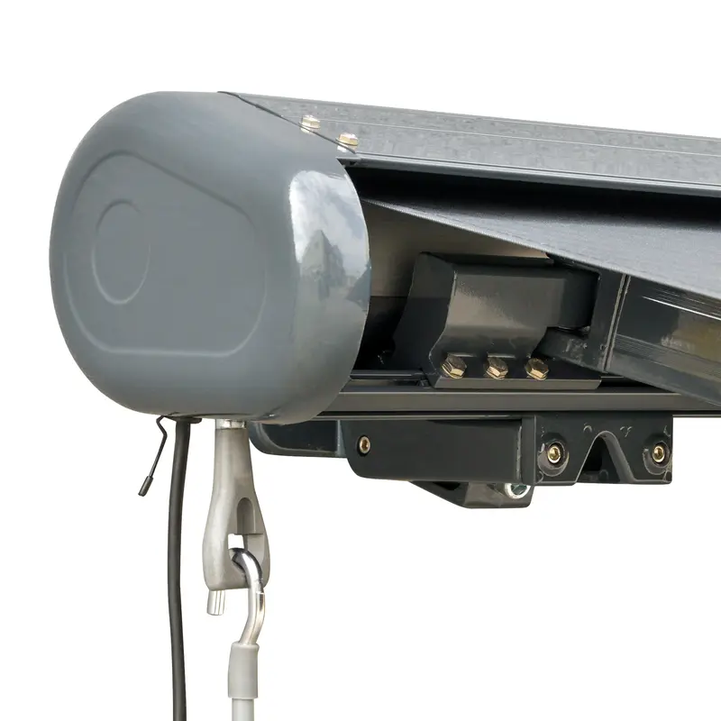 Outsunny 3.5x3m LED Light Full Cassette Case Electric/Manual Awning Door Window Sun Shade Patio Canopy Retractable w/ Remote Grey 8