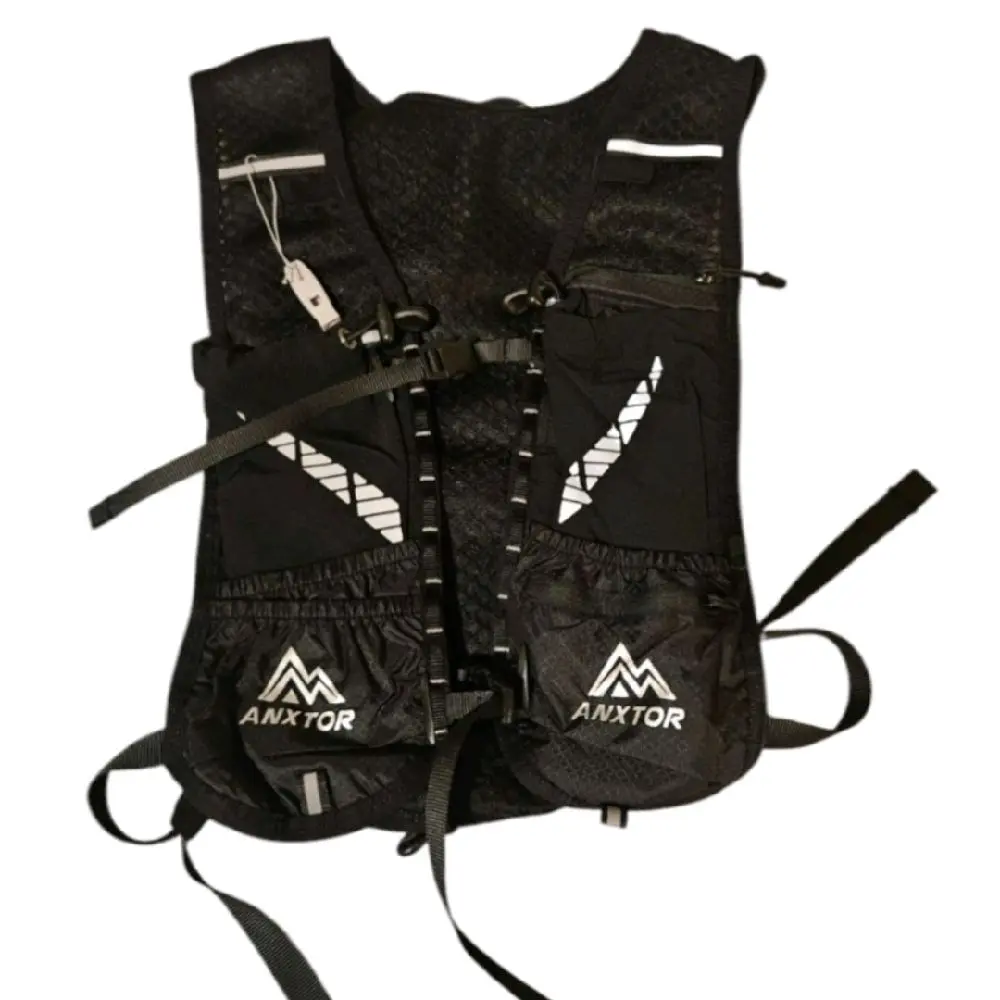 Black Anxtor Running Vest - Lightweight & Breathable, Unisex Onesize,  running