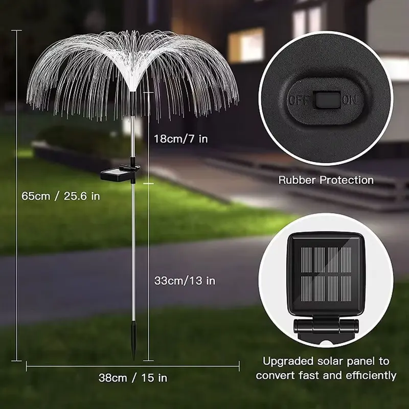 Solar Light for Outside 2 Pack 7 Colors Changing Jellyfish Light Outdoor Waterproof Solar Flowers Garden Lights for Yard Pathway Lawn Festival Wedding Party Decoration 2