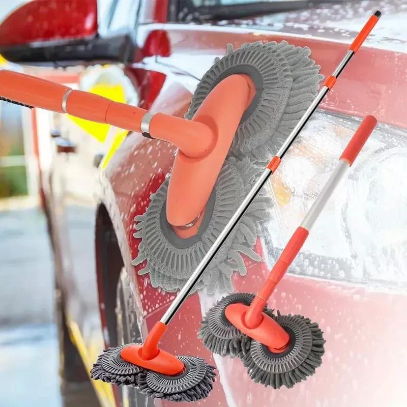 Microfiber Car Wash Mop Kit with 4 Replacement Heads for Exterior Cleaning - Telescopic Brush for Car Van SUV Truck 6