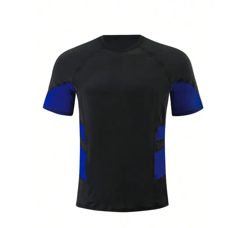 Manfinity Men's Vacation Beach Color Block Short Sleeve Surfing Swim Rashguard 5