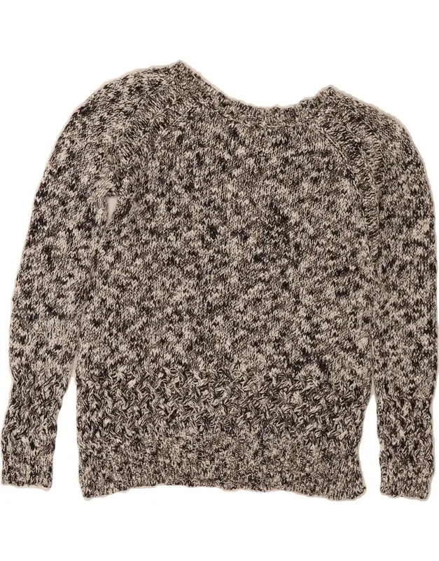 Pre-Owned Vintage MASSIMO DUTTI Womens Boat Neck Jumper Sweater UK 14 Medium Grey Flecked 2