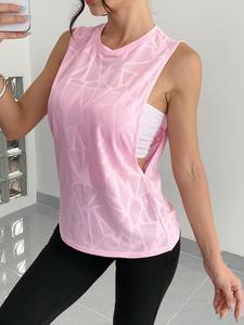 Women's Geometric Print Sports Tank Top, Casual Breathable Quick Drying Sports Vest, Ladies Sportswear for Gym Workout Running