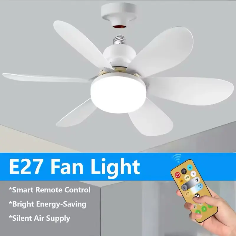 Silent Strong Wind LED Ceiling Fan Light 40W with Remote for Living Room & Kitchen 8