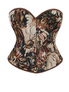 Women's Oil Painting Print Bustier Top, Retro Fashion Corset Top, Trendy Women's Shapewear Top for Daily Wear, Womenswear, Corset Tube Top