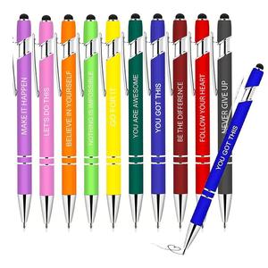 Inspirational Ballpoint Pen, 10pcs/set Motivational Ballpoint Pen with Stylus Tip, Funny Ink Pen for Women Coworkers Office School