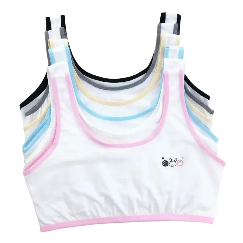 10 pcs/lot summer thin girls training bra soft brassiere sport children theme teenager agers vest 6