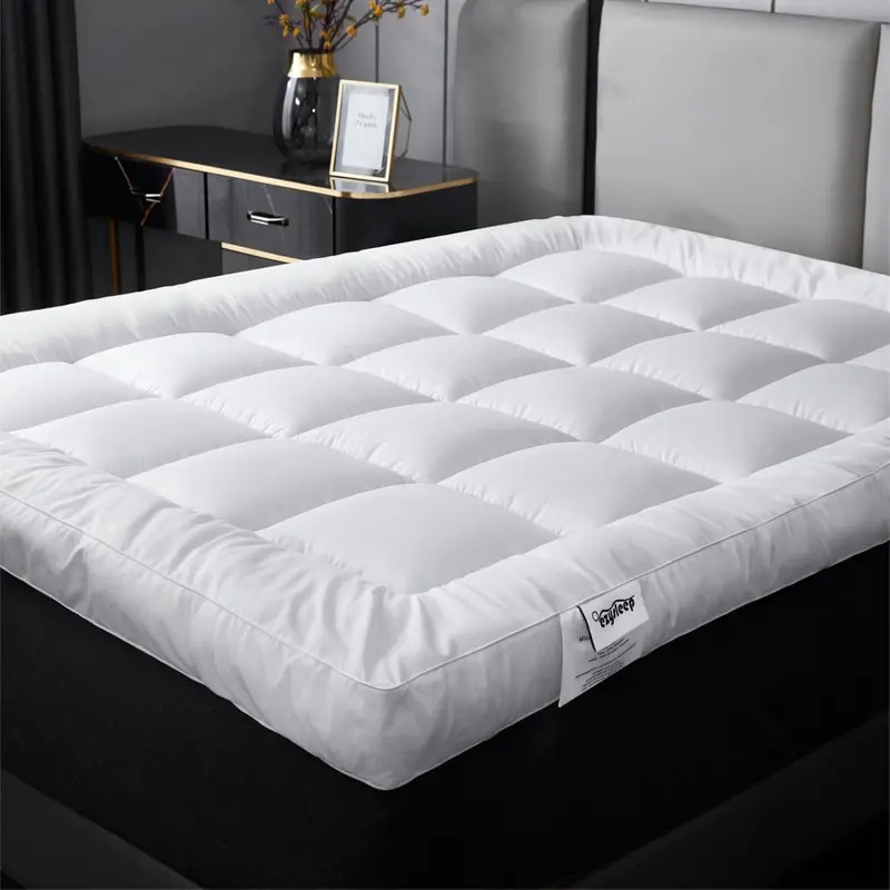 10Cm\4Inch Deep Mattrsss Topper Heavy Box Stitched Thick Hotel Quality Microfiber Mattress Topper Single Double Small Double King Super King All Size UK 1