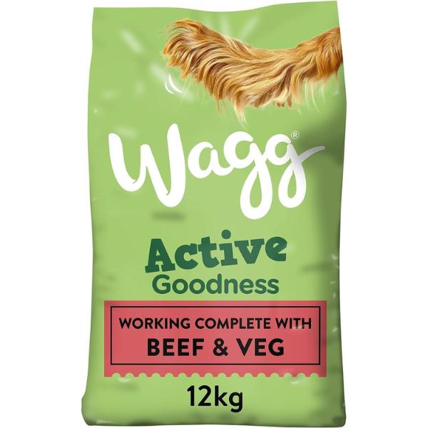 Active Goodness Complete Dry Adult Dog Food Beef & Veg 12kg - For All Active Working Dog Breeds 0