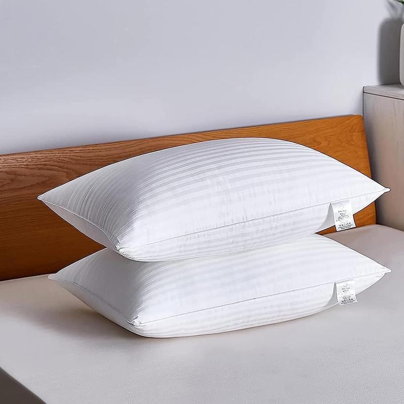 Pack of 2 Best Hotel Quality Egyptian Stripe Pillows – Luxury Soft & Supportive, Hollowfibre Filled, Non-Allergenic, Breathable & Durable – Premium Bed Pillows for Sleeping – Standard Size Comfort #HollowfibreFilled #BedPillows #HomeComfort 6