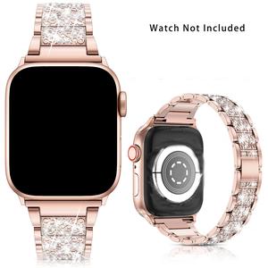 Stainless Steel Diamond Band for Apple Watch 38-49mm, Fashionable Women's Metal Strap, Compatible with iWatch Se/10/9/8/7/6/5/4/3/2