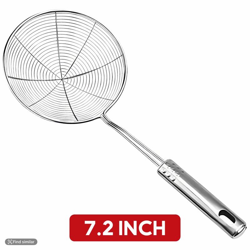 AMAZING!!!   AEX Stainless Steel Spider Skimmer Set for Frying, Cooking, and Draining Oil Utensil Kitchen Ladles Lightweight Pasta 3