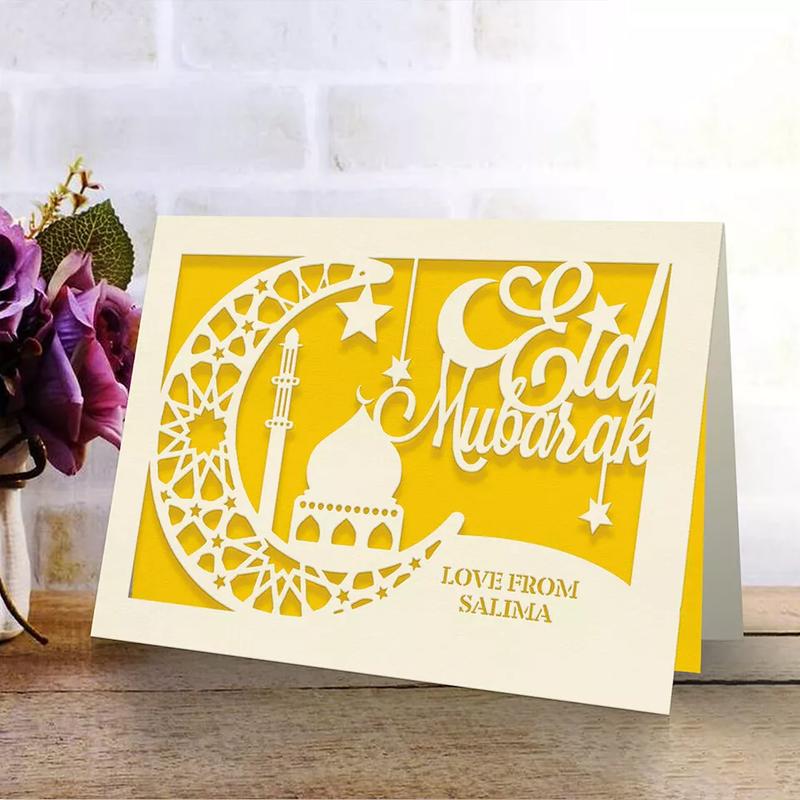 Product Introduction of Personalised Eid Mubarak Card  Elegant Paper Cut Moon Design | Ramadan 2025 Celebration 10