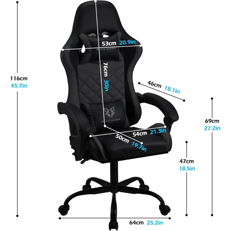 Gaming chair Office chair Swivel chair Computer chair Work chair Desk chair Ergonomic Chair Racing chair Leather chair Video game chairs (Grey,lumbar pad) 2