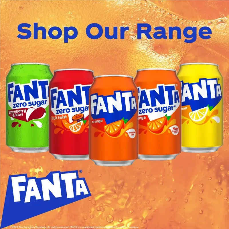Fanta Fruit Twist Drink with Bold Flavour, Low Sugar, Refreshing Taste, 24 x 330ml Cans 3