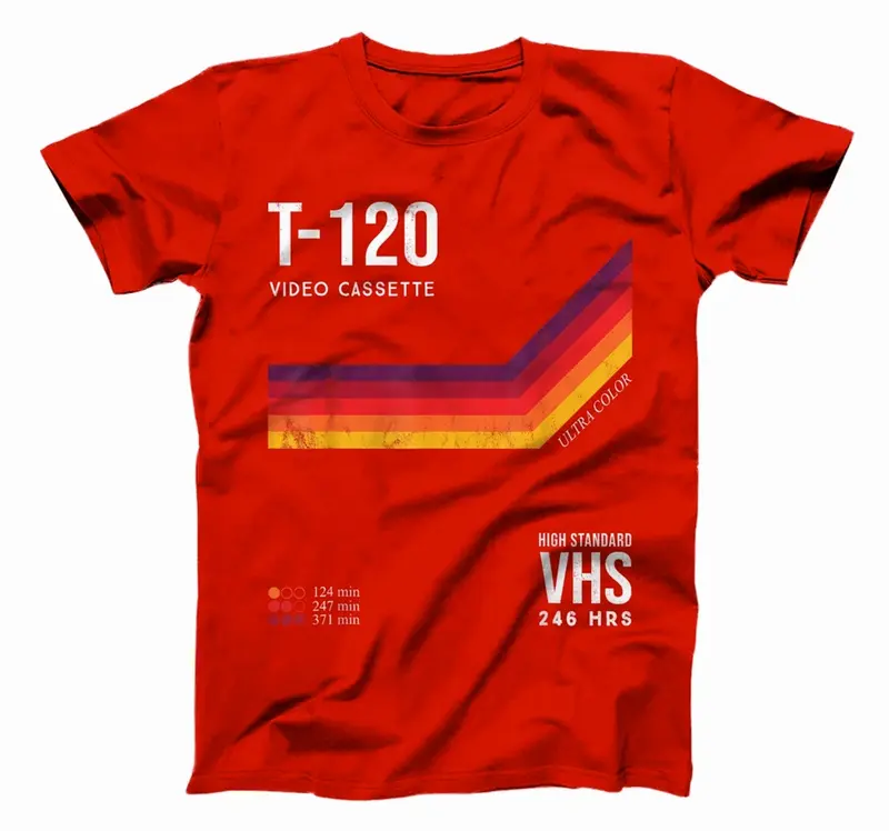 Never Forget Vintage 1980s VHS Cassette Retro T-Shirt - Sweatshirt - Hoodie - Unisex Adults - Black - Small - Short Sleeve - 80s Themed - Retro VHS Cassette Design RD0 1