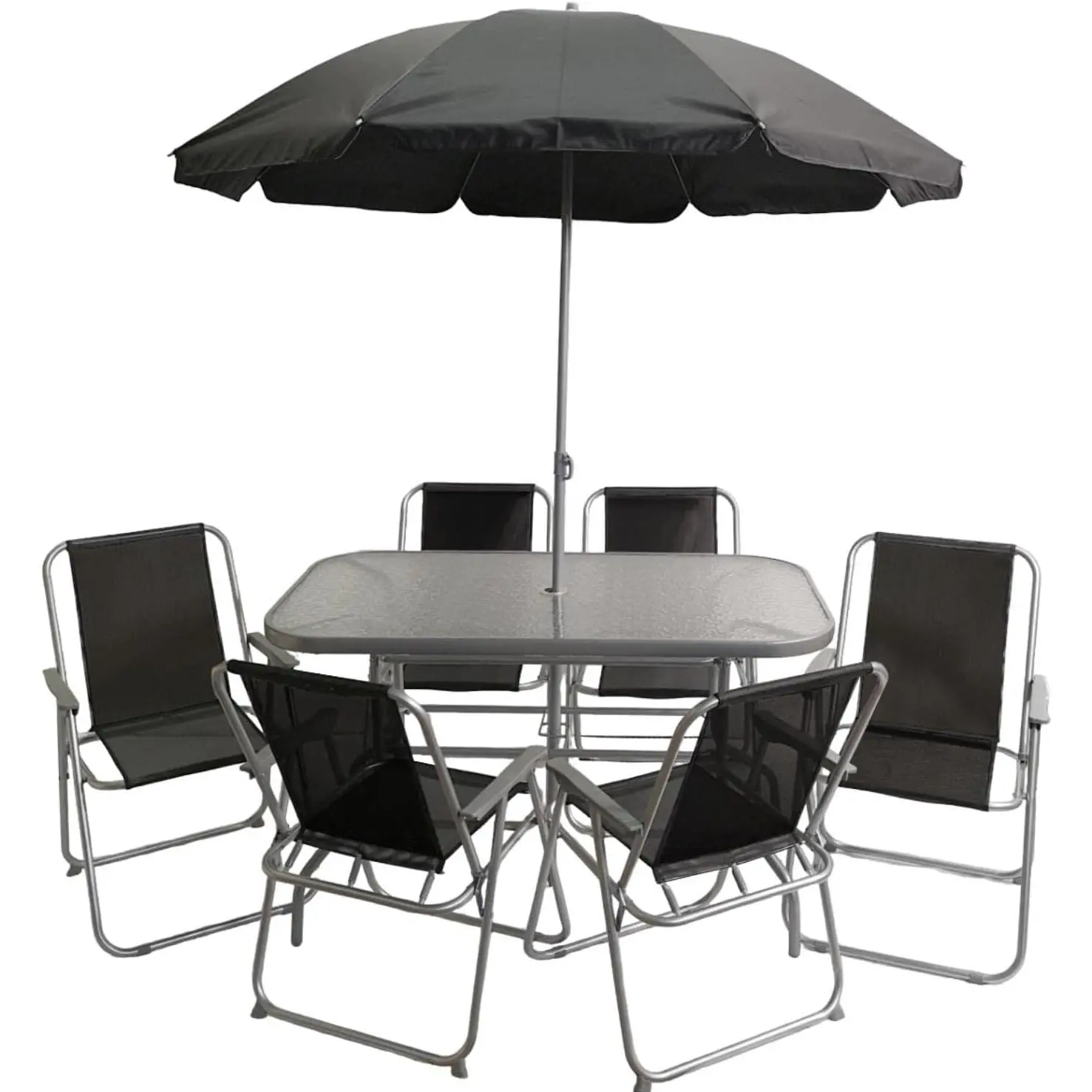 [55%OFF] 6 Person Garden Furniture Sets With Parasol Patio Dining Table And Chairs Set, Includes 6 Chairs, Table and Parasol outdoor