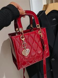 Women's Fashionable Embossed Handbag, Casual Versatile Crossbody Bag for Shopping Parties and Outings, Trendy All-match Designer Style Shoulder Bag