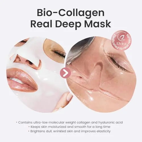 BIODANCE Bio-Collagen Real Deep Mask, Hydrating Overnight Hydrogel Mask, Pore Minimizing, Elasticity Improvement, 34g x4Pack 3