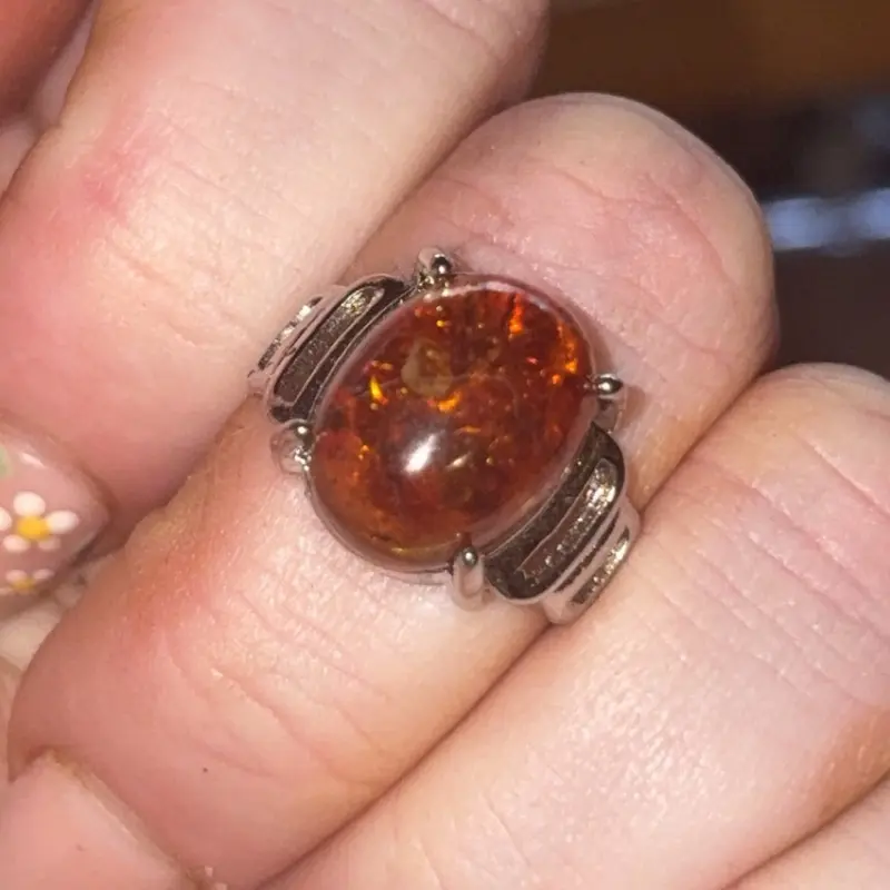 Crystal Amber Ring - Adjustable, Perfect for Any Occasion