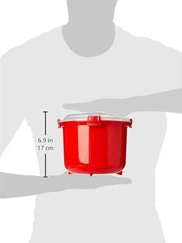 Sistema Microwave Rice Cooker | 2.6 L | Dishwasher Safe Small Rice Cooker | BPA-Free | Red 4