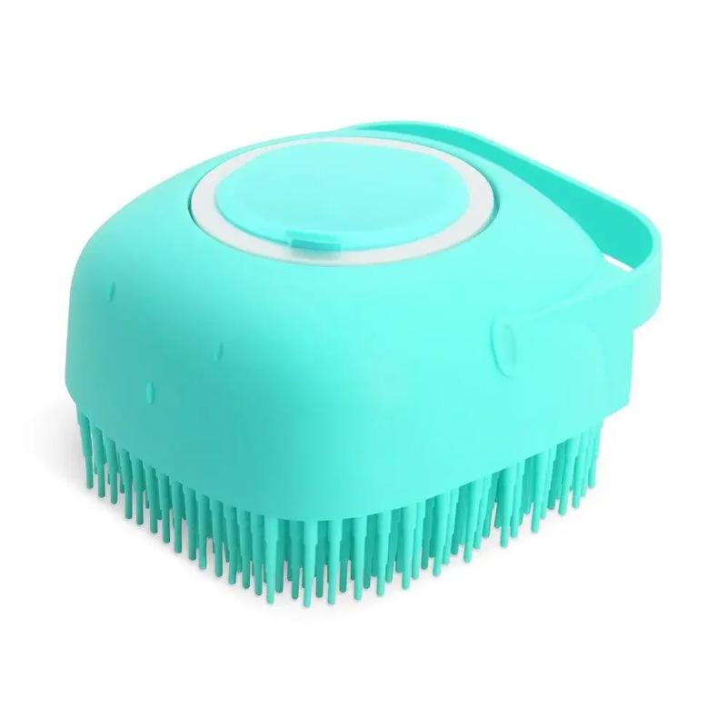 Pet Dog Shampoo Brush 2.7oz 80ml Cat Massage Comb Grooming Scrubber  for Bathing Short Hair Soft Silicone Rubber 7