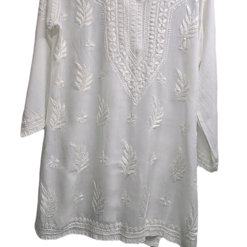 Short length hand embroidered shirts Womenswear Top Fabric Linen Blouse Comfort 2