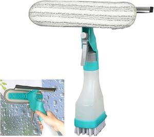 4 in 1 window cleaning tool, glass wiper, glass cleaning brush with spray bottle, multi-purpose window cleaning tool, multi-purpose cleaning tool, furniture supplies, bathroom cleaning tools, window cleaning set