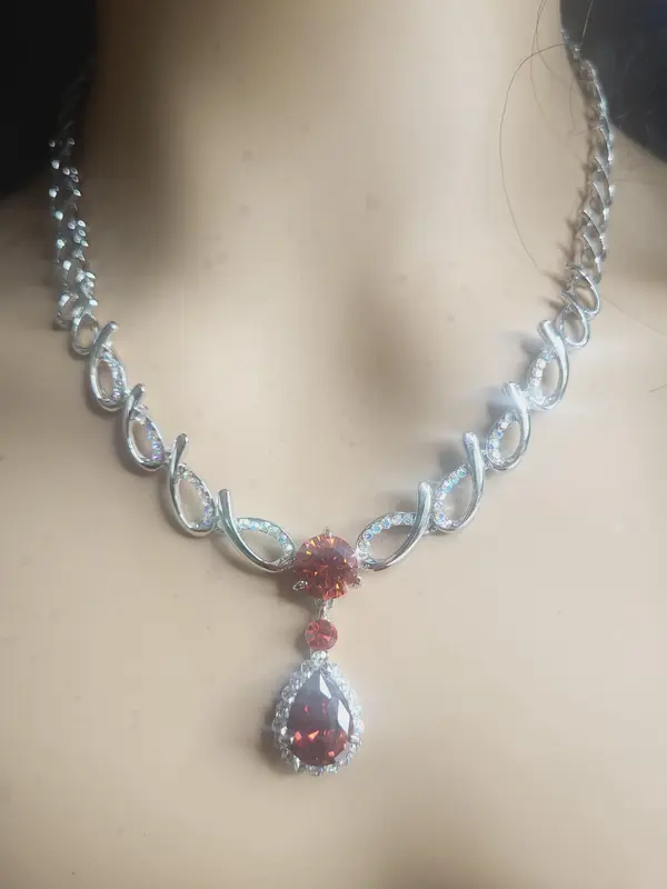 high polished stainless steel zircon water drop crystal 6