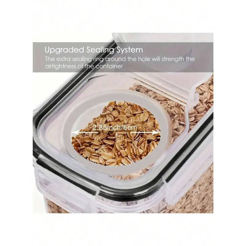4pcs 2.5L Stackable Large Capacity Food Storage Container With Lid, Coffee Storage Container, Multi-Functional And Reusable Food Storage Sealed Box, Used For Flour, Sugar, Dried Fruits, And Pasta, Kitchen Sorting And Storage, Kitchen Accessories 4