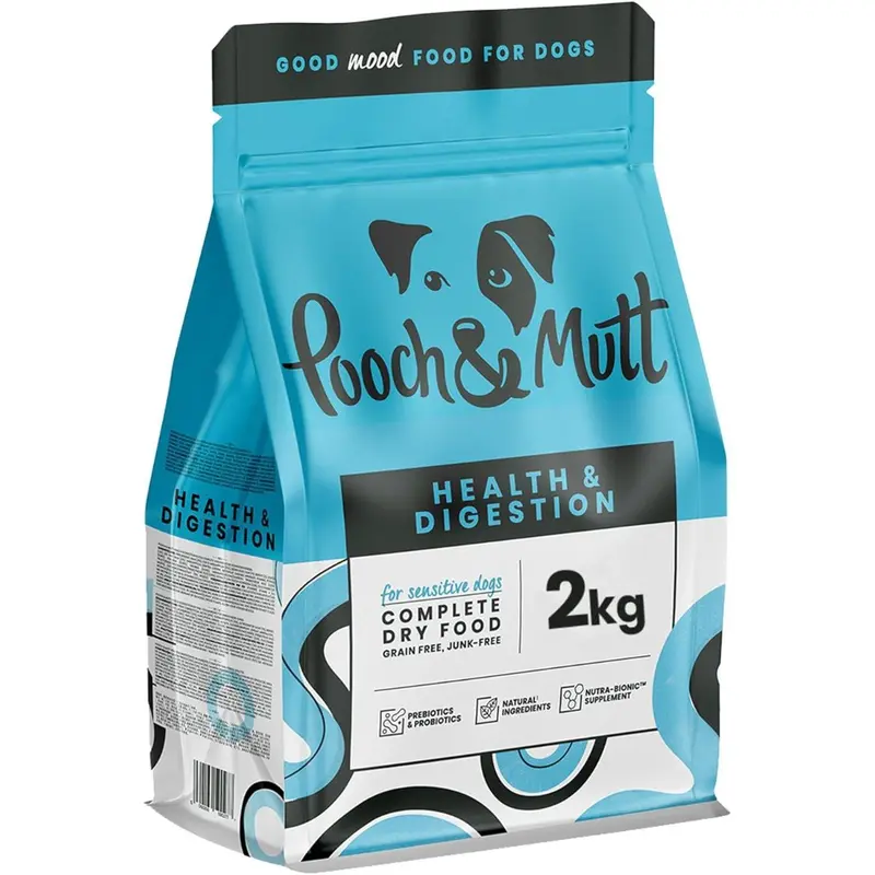 Pooch & Mutt - Health & Digestion, Complete Dry Dog Food (Grain Free), Salmon and Sweet Potato, 2kg 0
