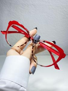 1 Pair Cat Eye Frame Eyeglasses, Minimalist Fashionable Flat Glasses, Modern Anti-Blue Light Eyeglasses For Everyday Use