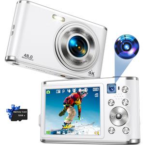 48MP Digital Camera, 4K Video Recording Digital Camera, Front & Back Shooting Digital Camera with 32G Memory Card, Beginner Entry-level Camera