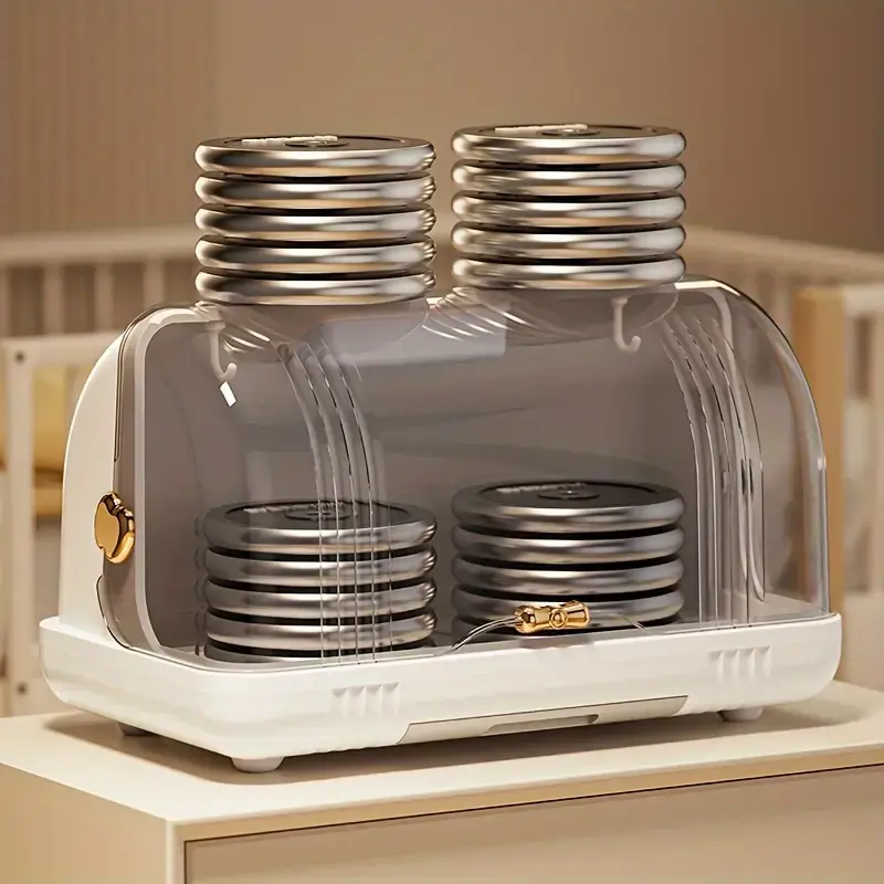 Baby Bottle Storage Box with Drainage and Dustproof Cover, Baby Utensil Drying Rack for Water Cups, Non-Contact Food, 4 Draining Racks, Suitable for Two Scenes 3