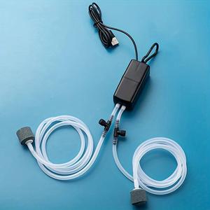 USB Aquarium Dual-port Oxygen Pump, Aquarium Air Pump, Quiet & Automatic Oxygenator for Fish Tanks, Efficient Mini Oxygenator for Fishing & Aquariums