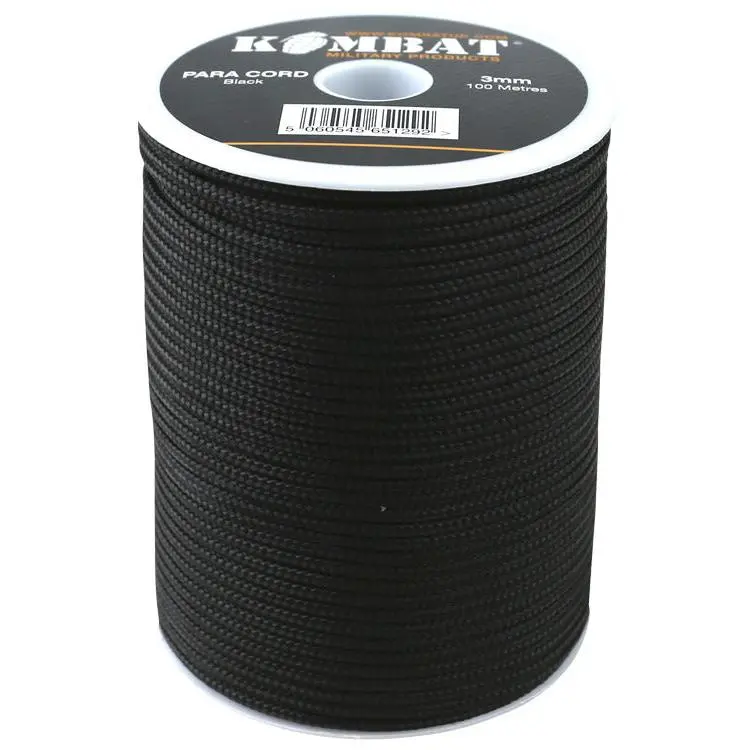 Kombat UK Paracord - 100m Reel - Black