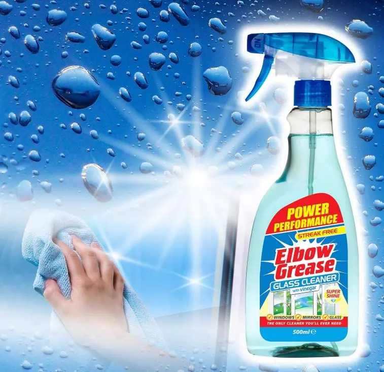 Grease Glass Cleaner with Vinegar for Windows and Mirrors, 500 ml - Window Cleaning Equipment (Pack of 1) 2